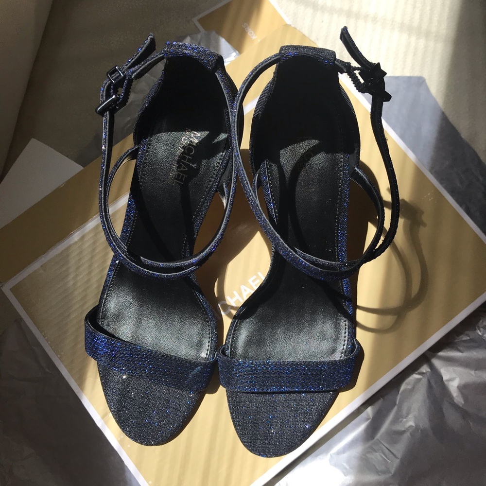 Michael Kors Blue glitter Heeled Sandals 7M New​